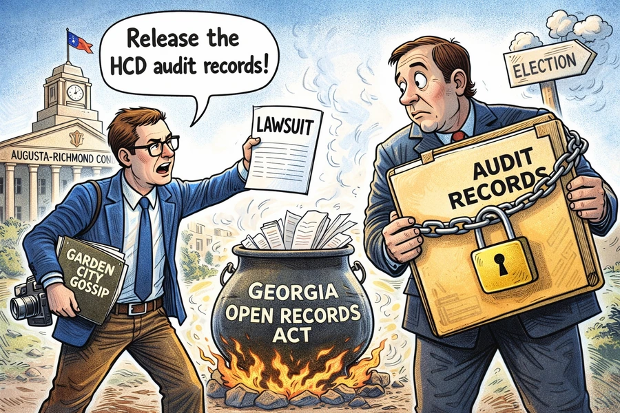 Featured image accompanying Garden City Gossip Files Open Records Lawsuit Seeking HCD Audit Records From Augusta