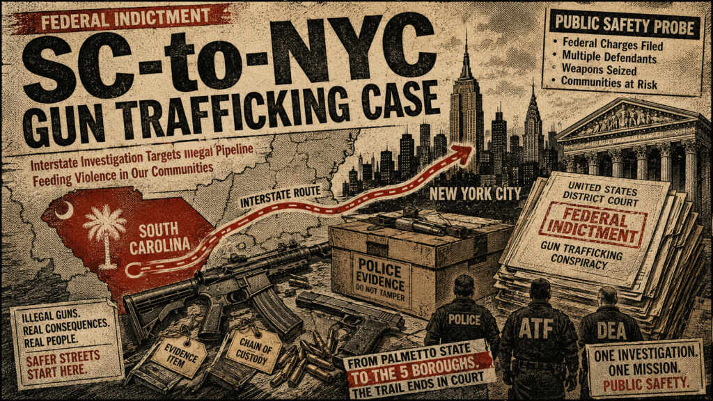 South Carolina Man Charged in Alleged Gun Trafficking Route to New York City