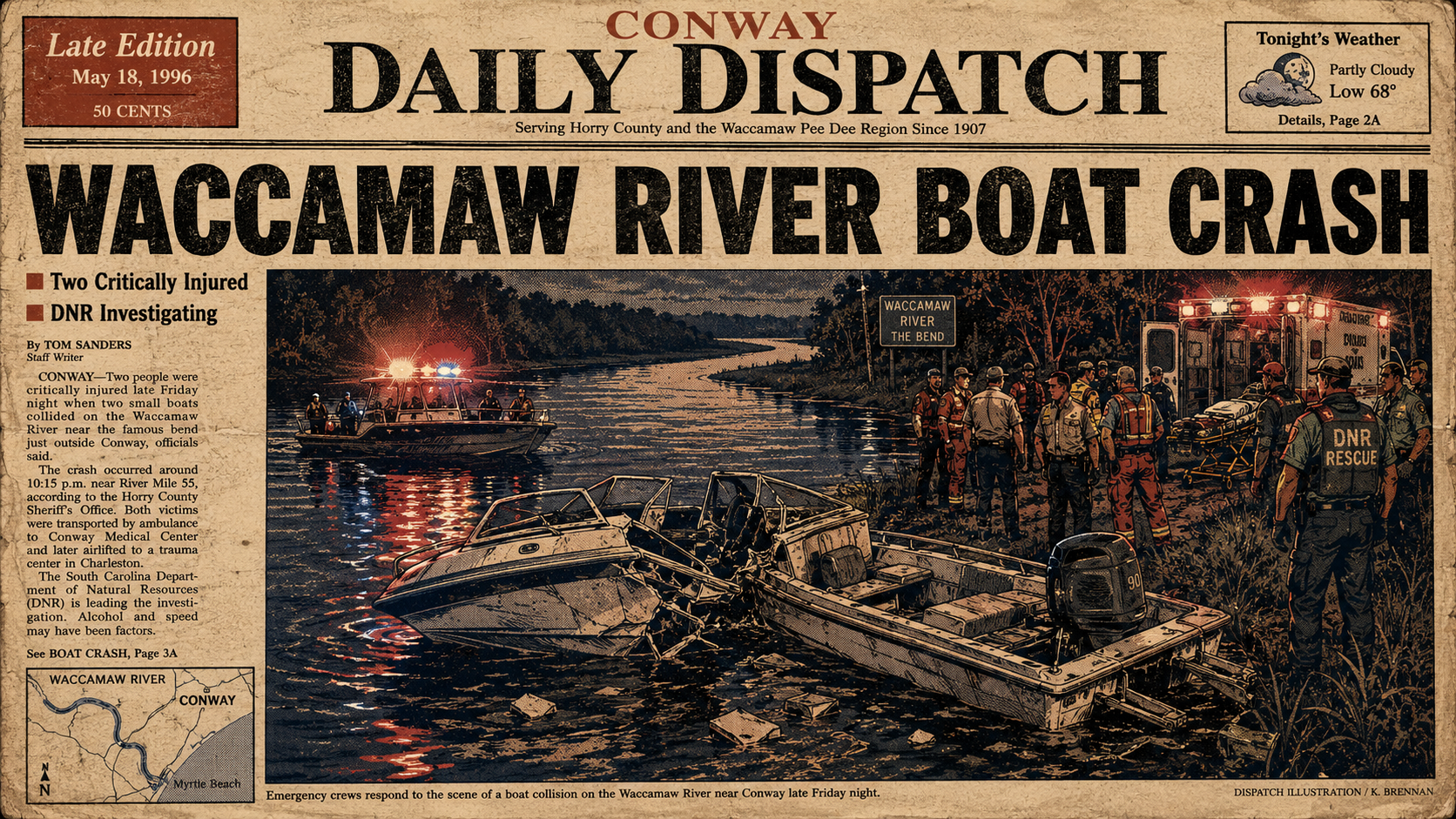 Boat Crash on Waccamaw River