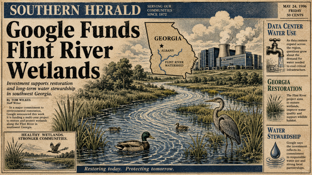 Google Funds Flint River Wetlands Project as Data Center Water Questions Keep Growing