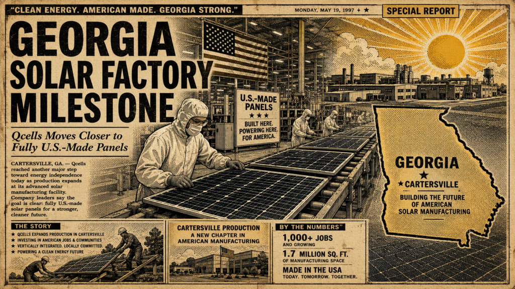 Qcells Moves Closer to Fully U.S.-Made Solar Panels at Georgia Factory