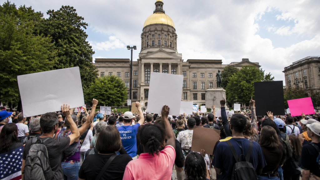 Civil rights leaders and voting rights groups gathered in Atlanta