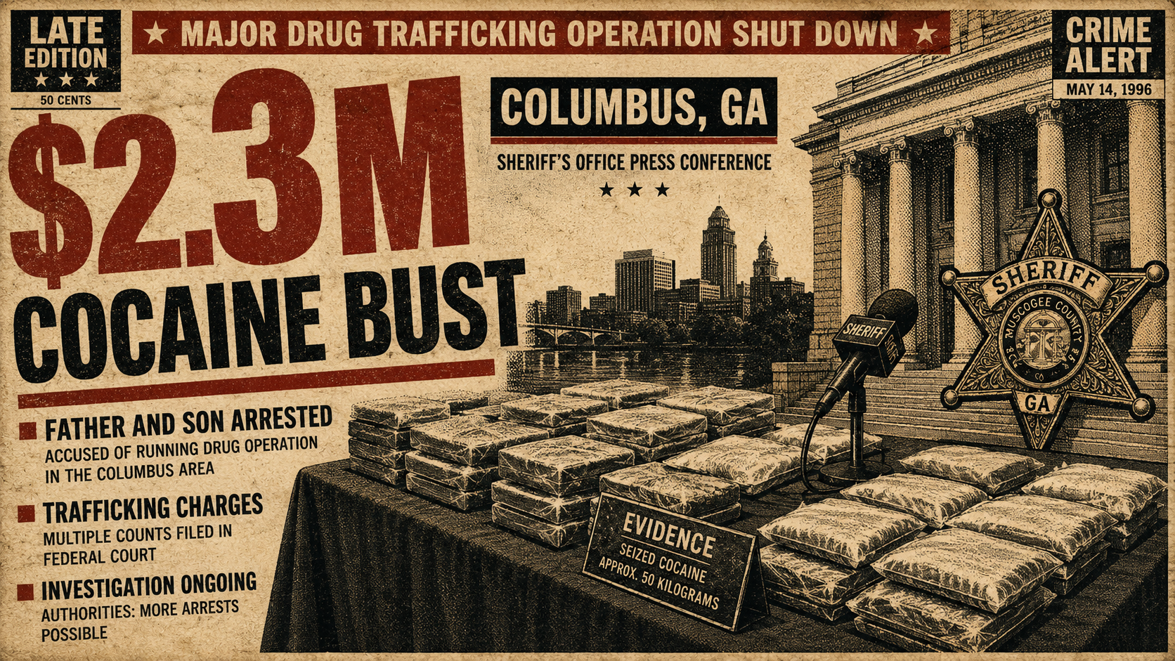 Father and Son Charged After $2.3M Cocaine Seizure in Columbus