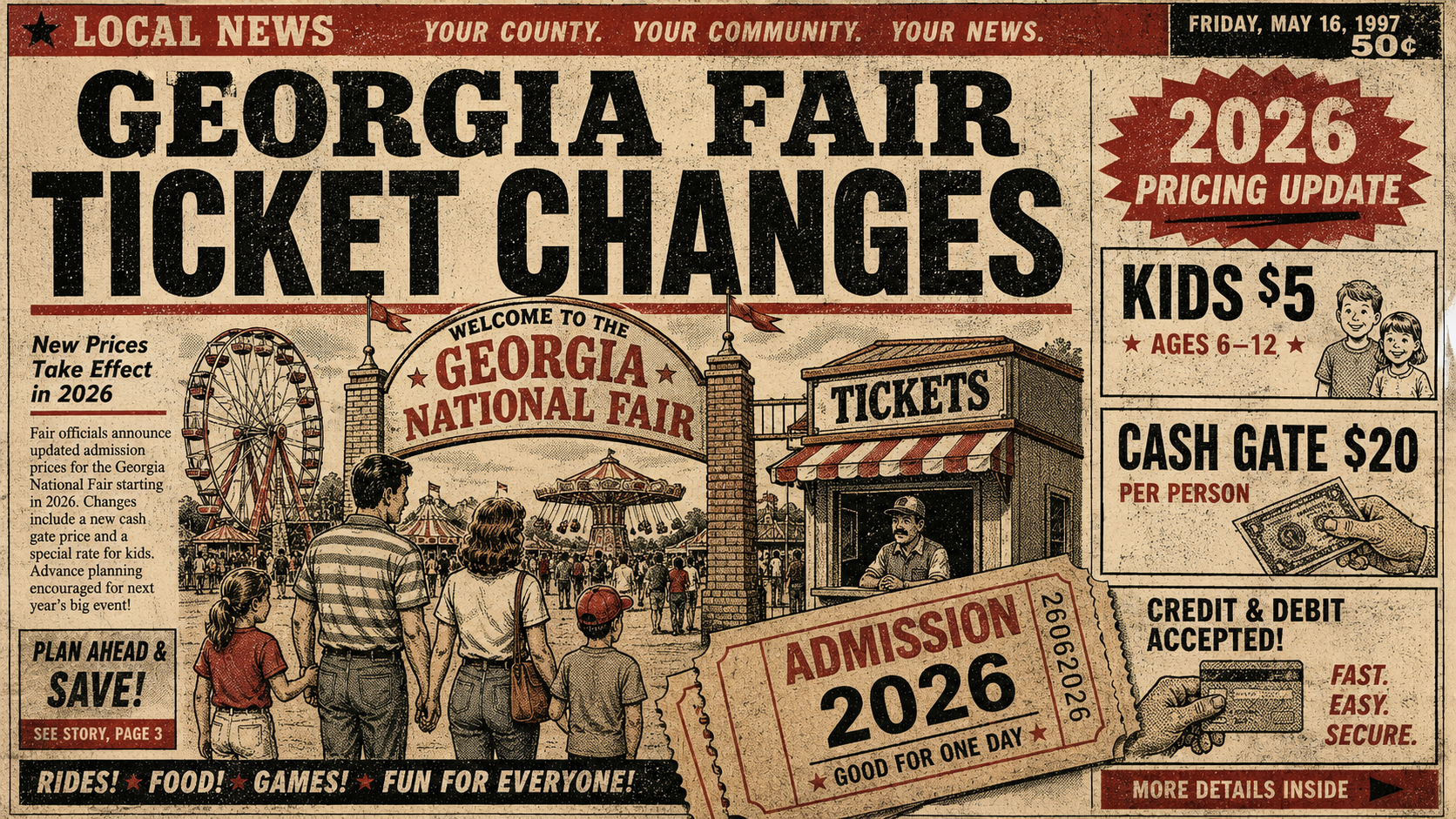 Georgia National Fair Changes Ticket Prices for 2026, Adding $5 Admission for Young Children