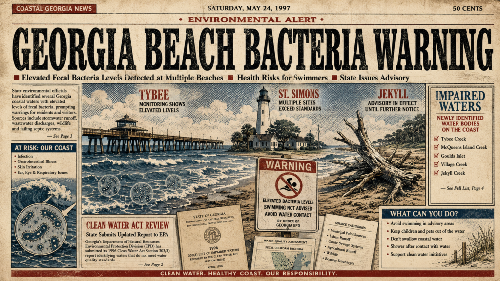 Georgia Flags Three Popular Beaches After Bacteria Levels Fail Water Quality Standards