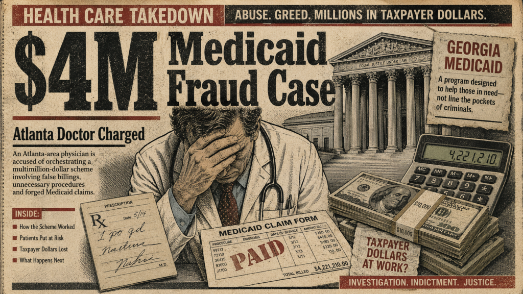 Atlanta Doctor Accused in $4 Million Medicaid Fraud Case as Georgia Joins National Crackdown