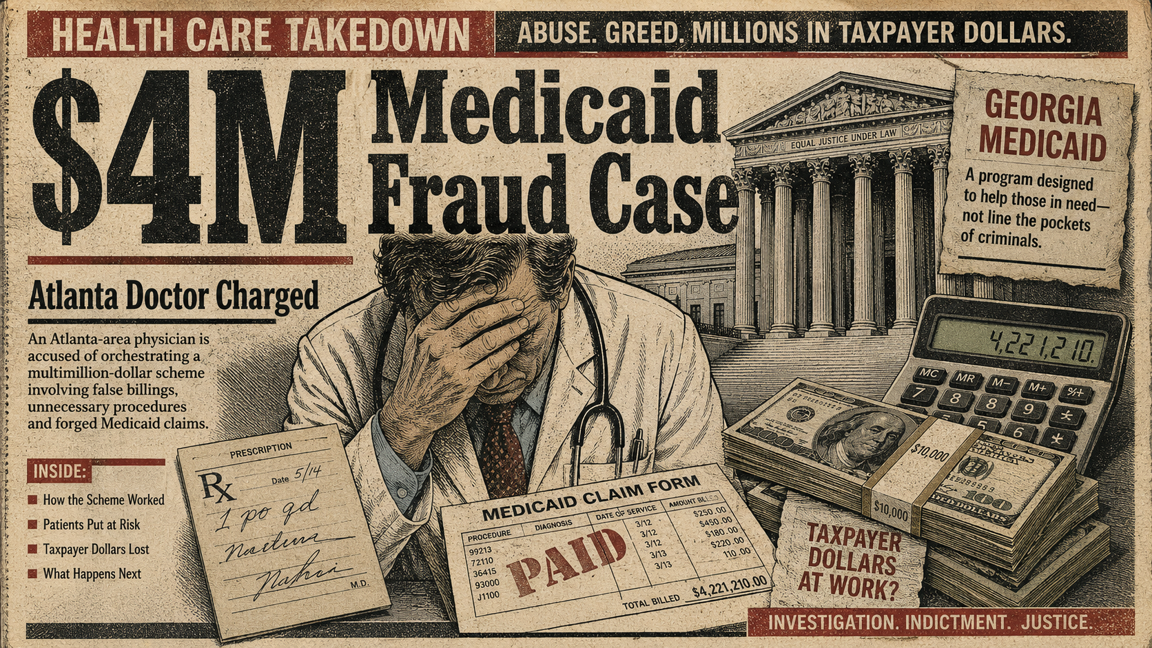 Atlanta Doctor Accused in $4 Million Medicaid Fraud Case as Georgia Joins National Crackdown
