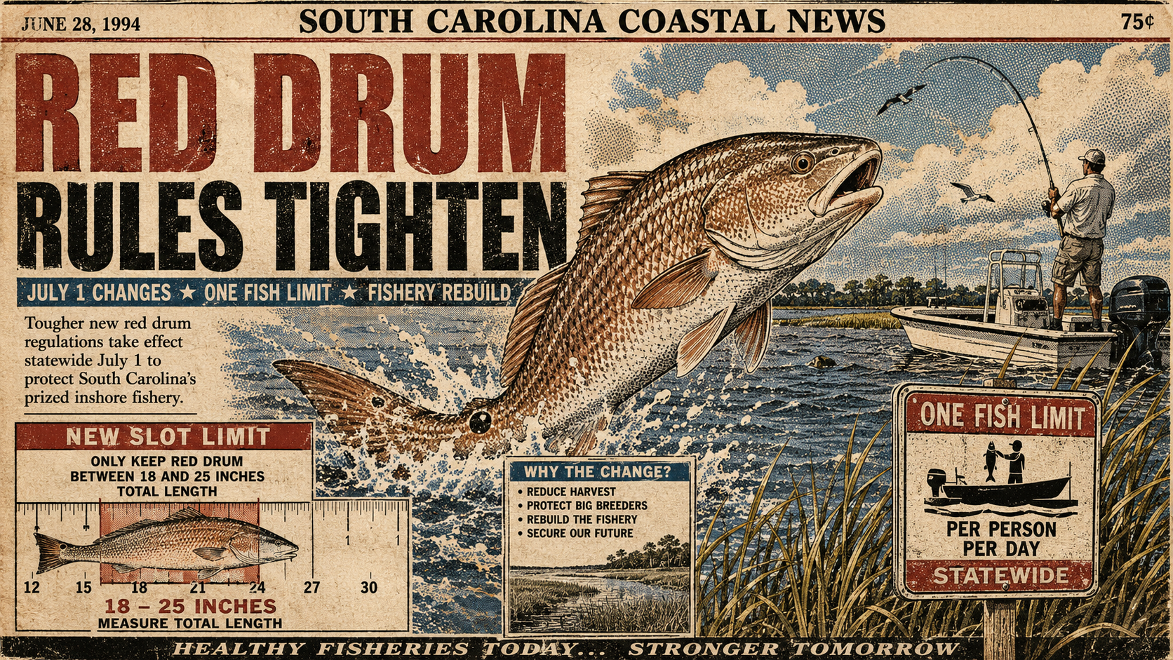 New South Carolina Red Drum Rules Take Effect July 1