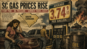 South Carolina Gas Prices Jump Again as Global Oil Pressure Reaches Local Pumps