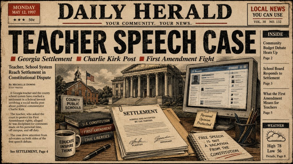 Georgia Teacher Settlement Raises Free-Speech Questions After Charlie Kirk Post