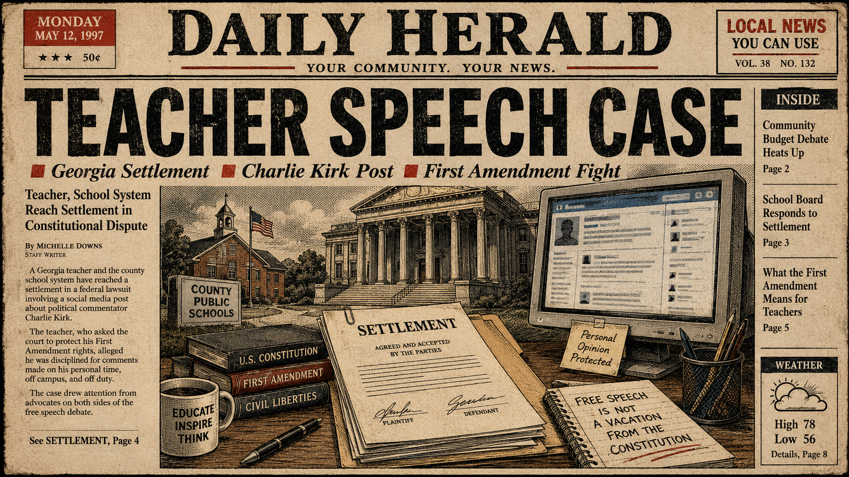 Georgia Teacher Settlement Raises Free-Speech Questions After Charlie Kirk Post