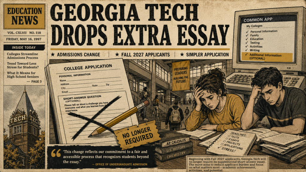 Georgia Tech Drops Supplemental Essay as Colleges Rethink How Hard It Should Be to Apply
