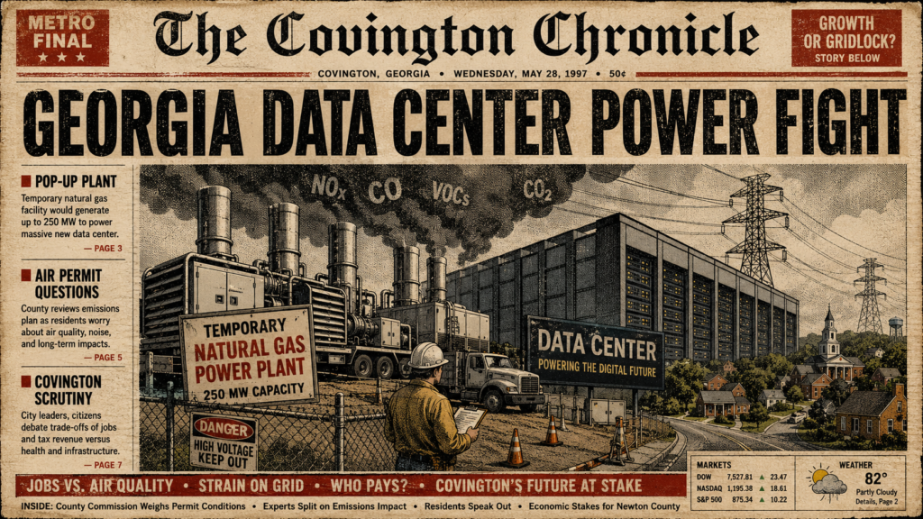 Georgia Data Center’s ‘Pop-Up’ Power Plant Plan Runs Into Permit and Utility Questions